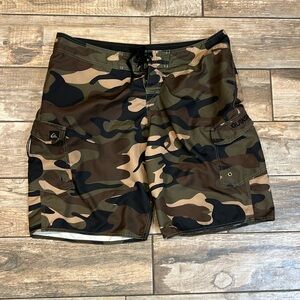 Camo Quicksilver board shorts